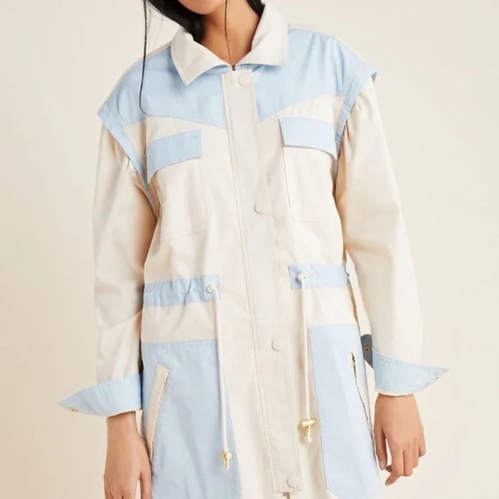 Anthropologie Catelyn Colorblocked Utility Anorak Jacket, Size Medium